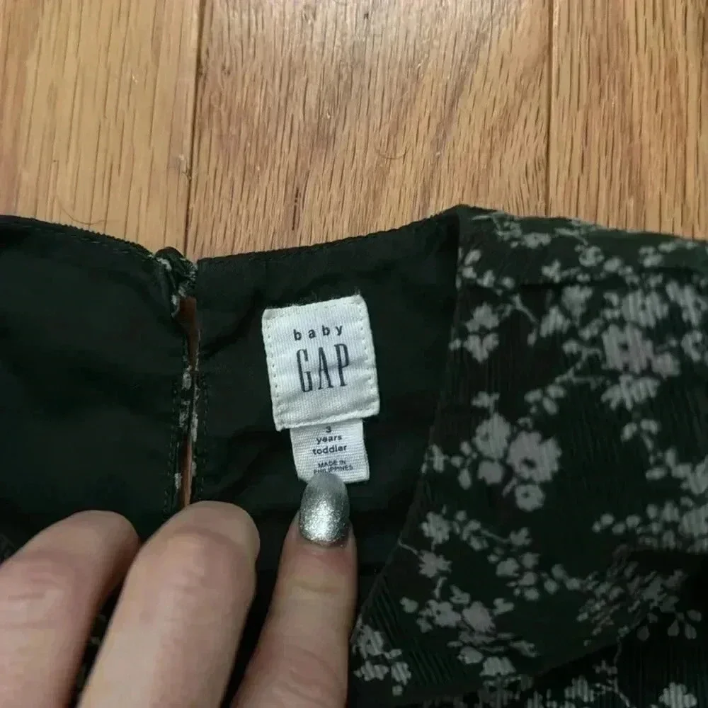 babyGap forest green corduroy dress 3T